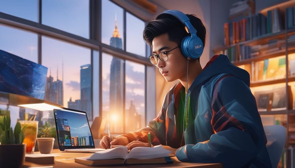 Filipino student studying online Filipino student studying online