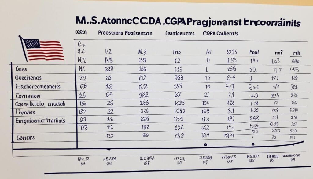 CGPA requirements for MS in USA